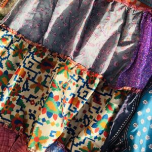 Nepalese Sari Tiered Flamenco Style Wrap Skirt image 6