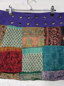 Patchwork Short Wrap Skirt image 1