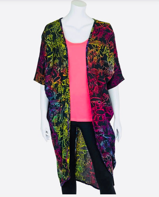 Long Mushroom 🍄 Print Open Jacket-Top by Siesta image 2