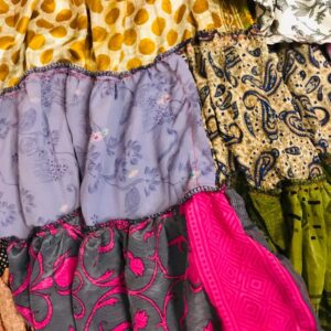 Nepalese Sari Tiered Flamenco Style Wrap Skirt image 5