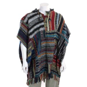 Nepalese Gheri Thick Cotton Patchwork Poncho image 5