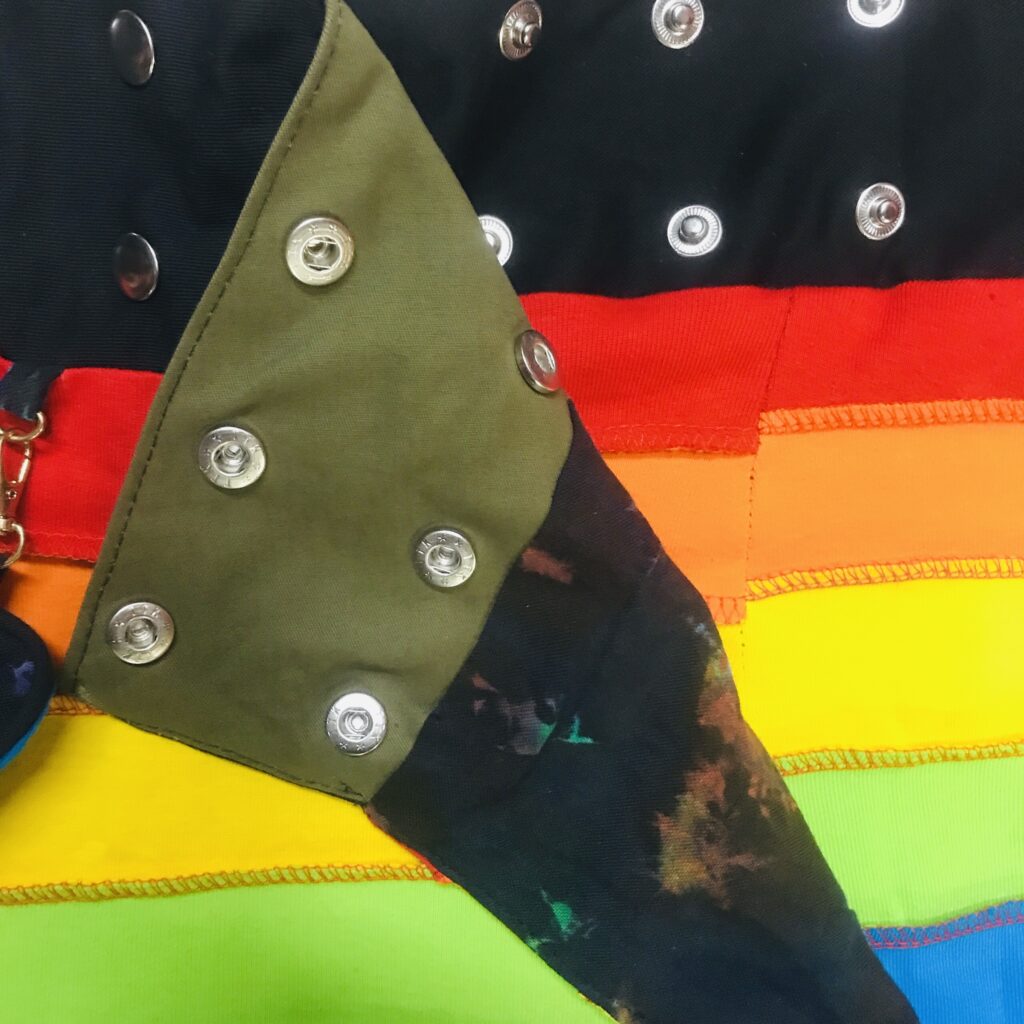 Nepalese Rainbow 🌈 Stripe Reversible Popper Wrap Short Skirt image 5