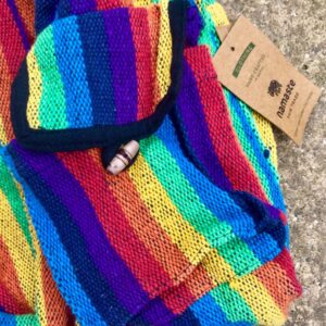 Gheri Cotton Rainbow Stripe Backpack by Namaste image 3