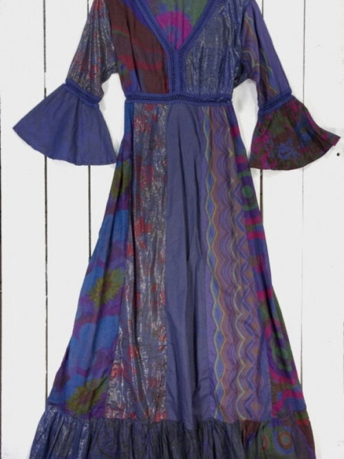 Patchwork Long Sleeve Long Dress - 100% Cotton image 0