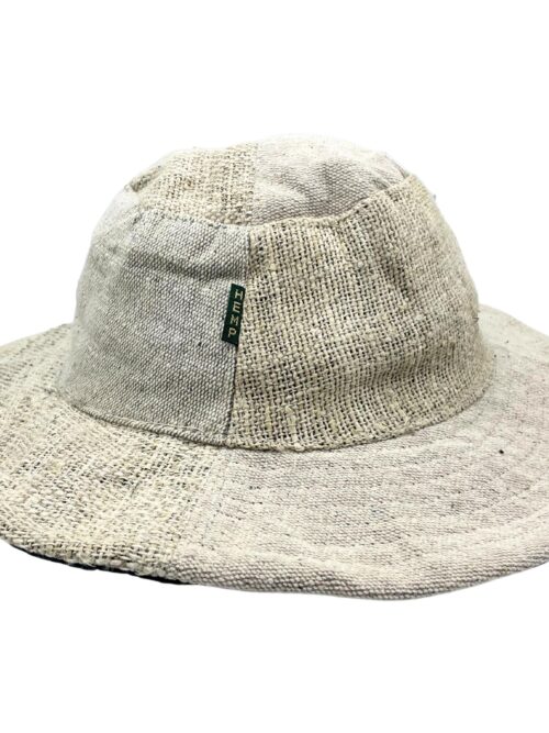 Patched and Wired Hemp-Cotton Boho Festival Hat Natural