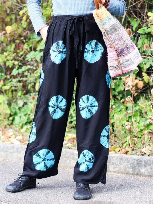 Japanese Style Lounge Pants - Black - Blue - L