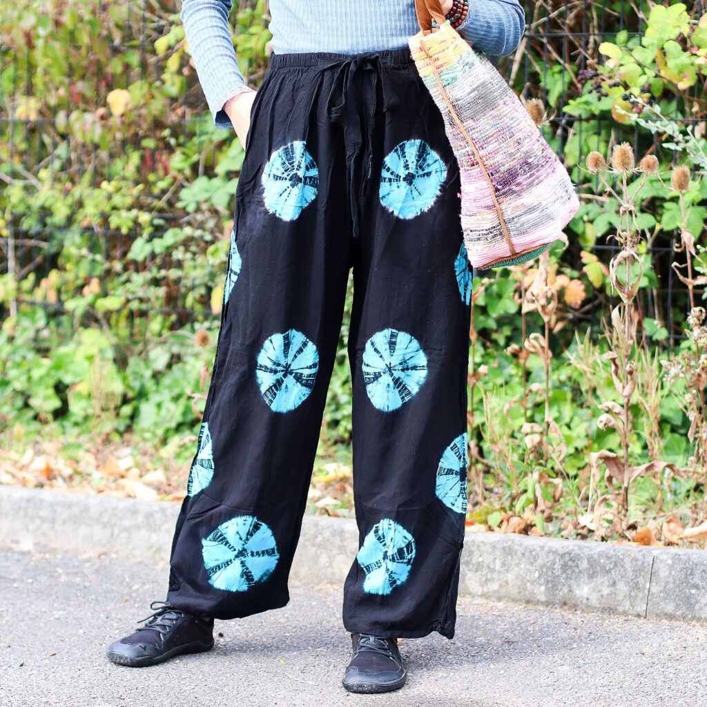 Japanese Style Lounge Pants - Black-Blue - M