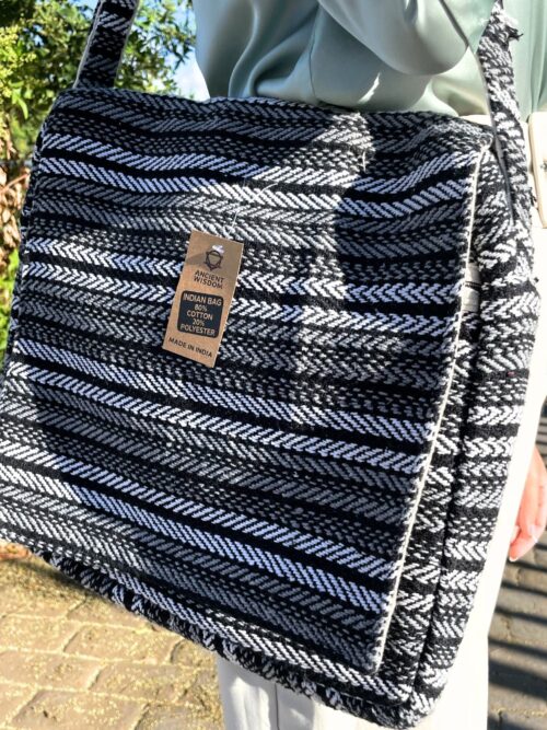 Soft Banjar Laptop Bag - Grey Strips