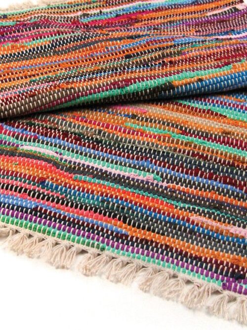 155 x 90cm Luxury Rag Rug  Multi Mix