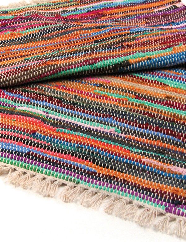 155 x 90cm Luxury Rag Rug  Multi Mix