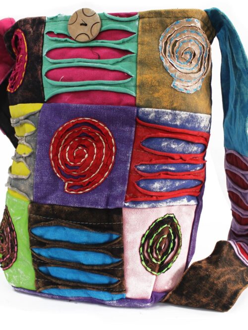 Cotton Shoulder Bag Spiral Detailing