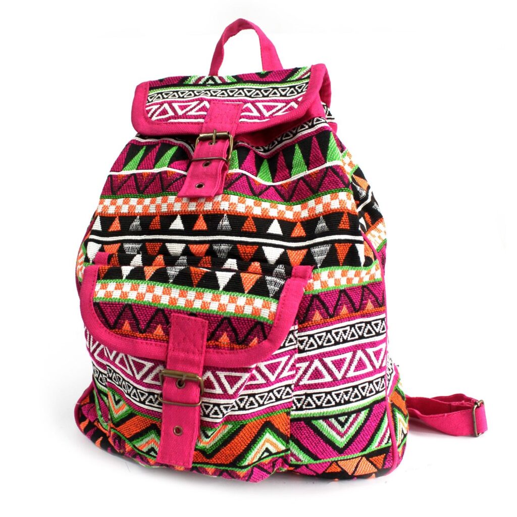 Jacquard Backpack Pink Multi