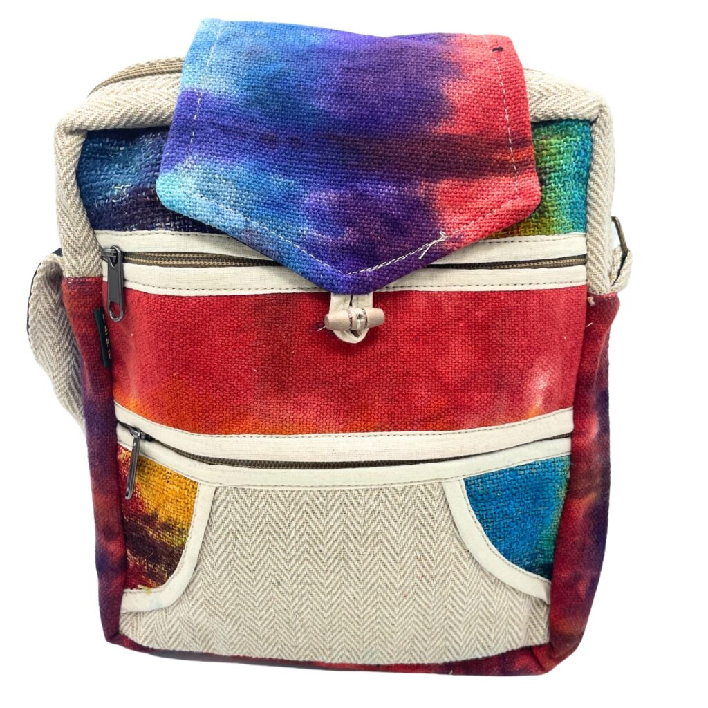 Tie-dye Hemp Messenger Bag 2 Zip