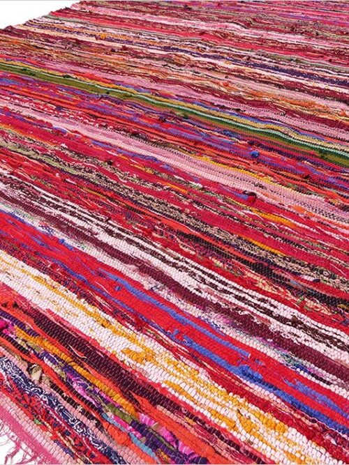 150 x 90cm Luxury Rag Rug - Red
