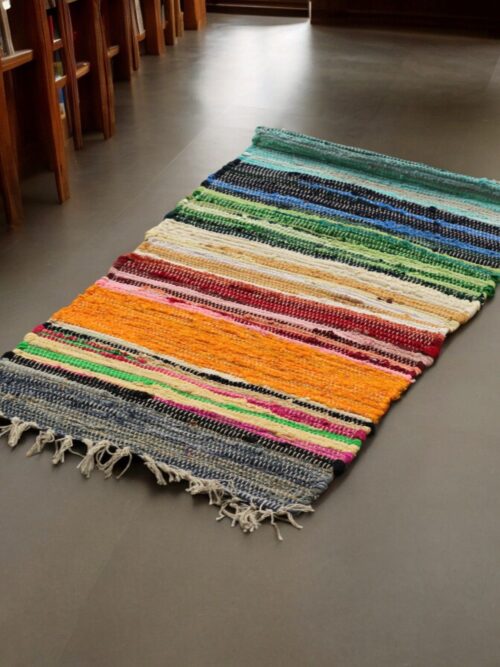 Large Rag Rug - 150x90cm - Premium Quality Rainbow Colours