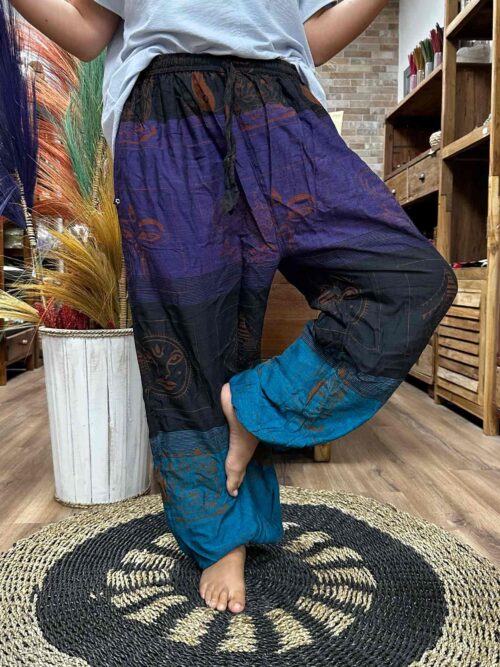 Aladdin Style Pants Himalayan Print on Purple