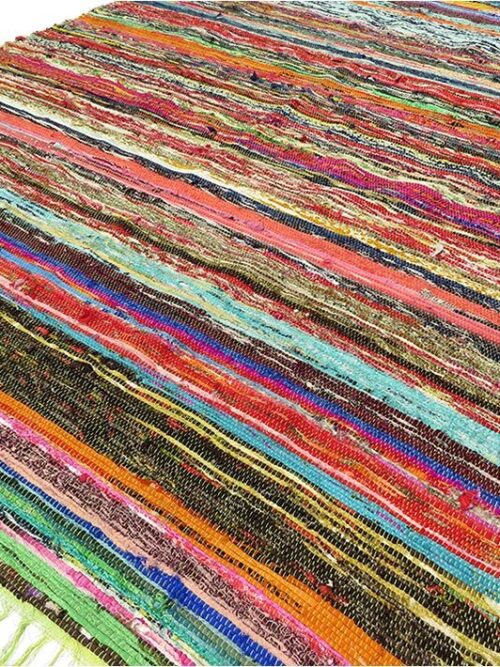 151 x 90cm Luxury Rag Rug - Green