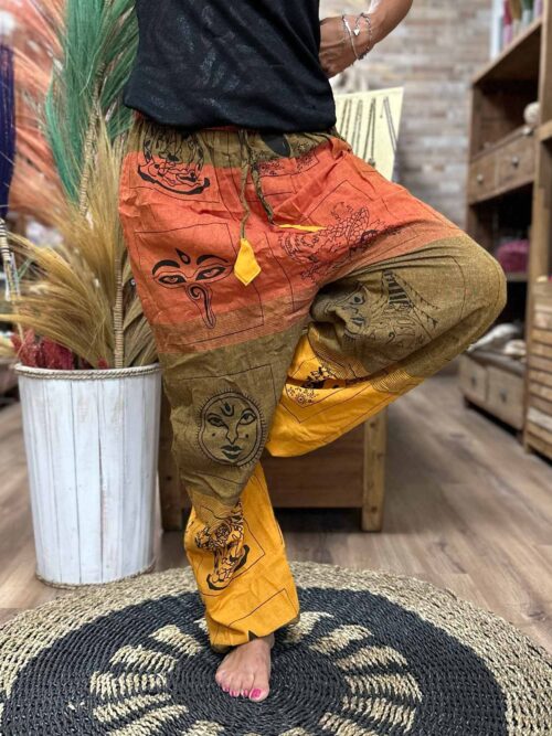 Aladdin Style Pants Himalayan Print on Orange