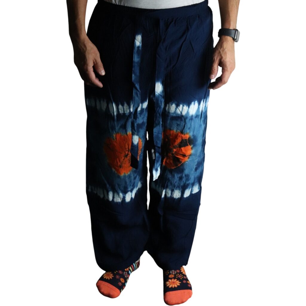 Japanese Style Lounge Pants - Teal-Orange - L