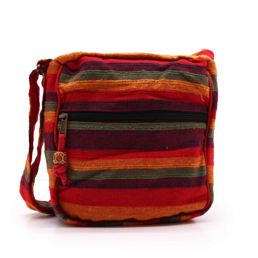 Nepalese Square Shoulder Bag Sunset Reds