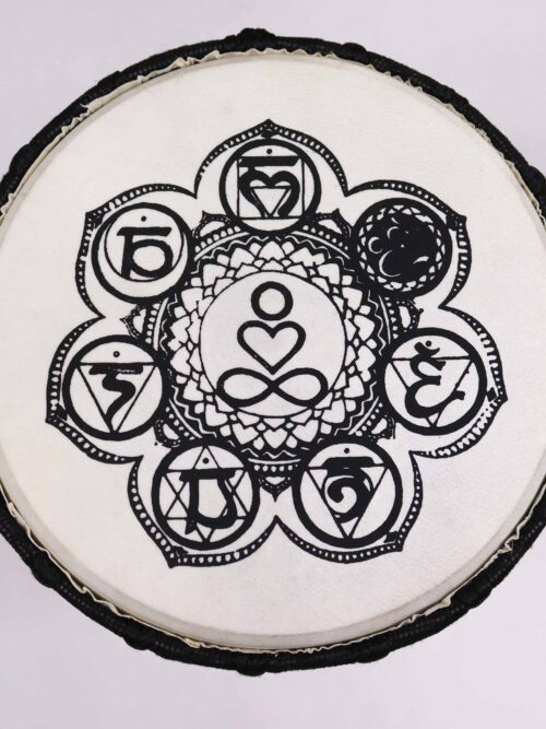 Chakra Wide Top Djembe Drum - 17cm