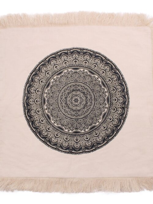 Traditional Mandala Cushion - 60x60cm - black
