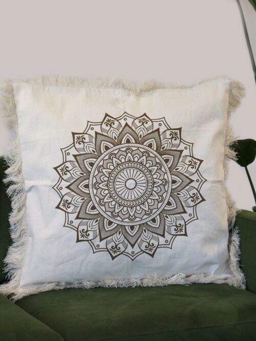 Lotus Mandala  Cushion Cover - 60x60cm - bronze