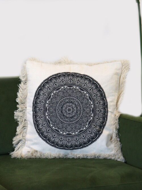 Traditional Mandala  Cushion Cover - 45x45cm - black